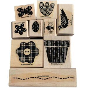 Stampin Up! Flowers & Friends Rubber Stamp Set 2002 Cute Floral Design Craft Too